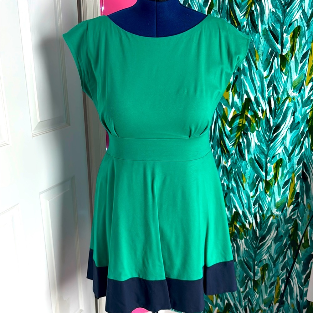 Kate Spade Green and Navy Fiorella Dress